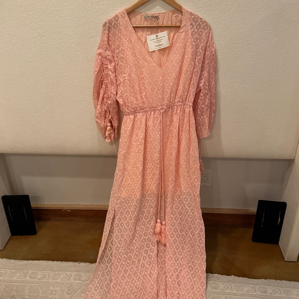 Alice + Olivia Pink Boho Midi Dress (Size S/P)